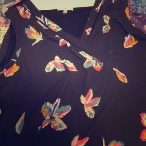 Tank top black with flowers